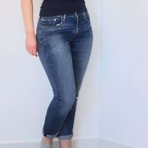 Levi's dark wash straight leg jeans